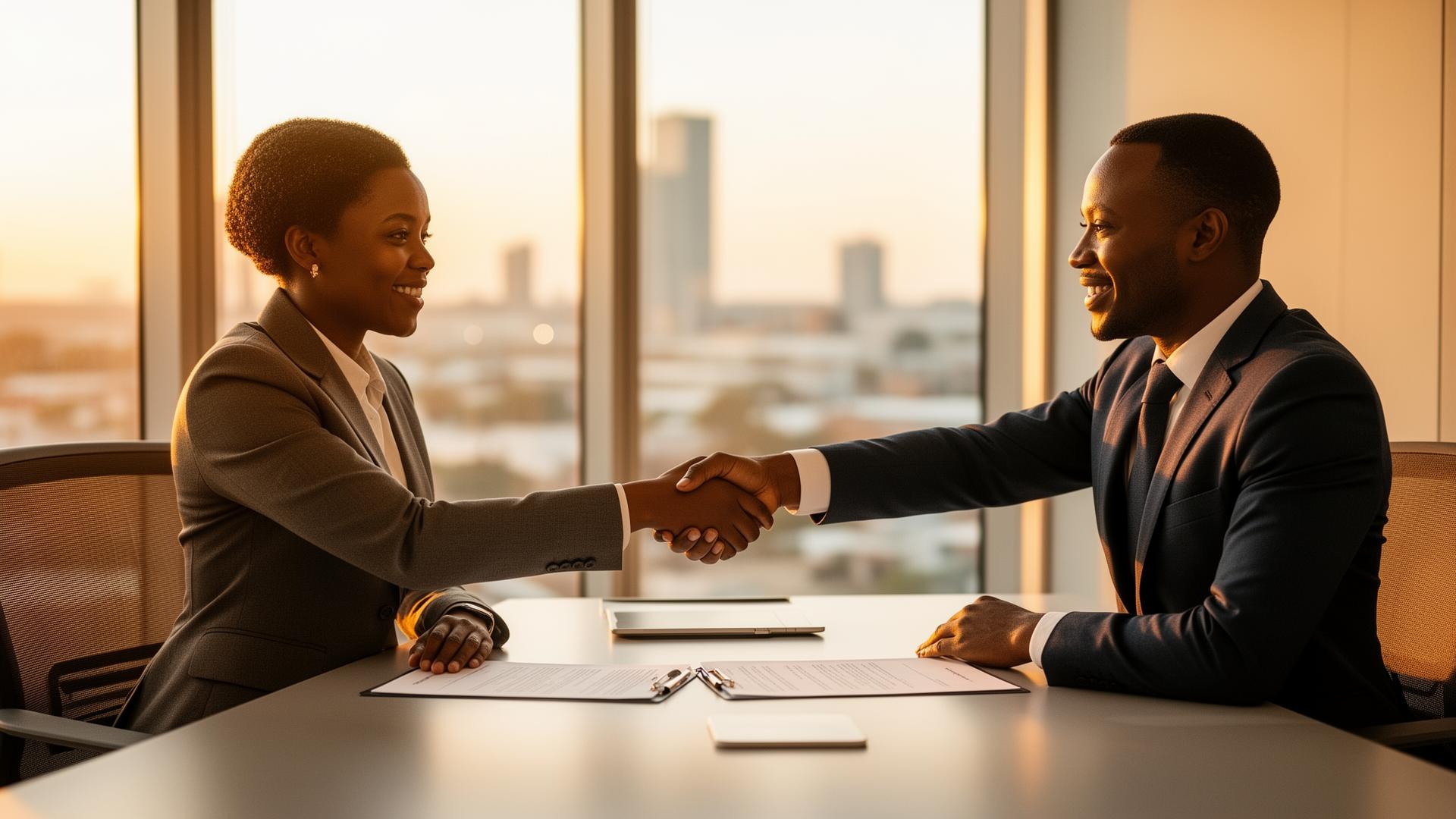 Employer partnership handshake