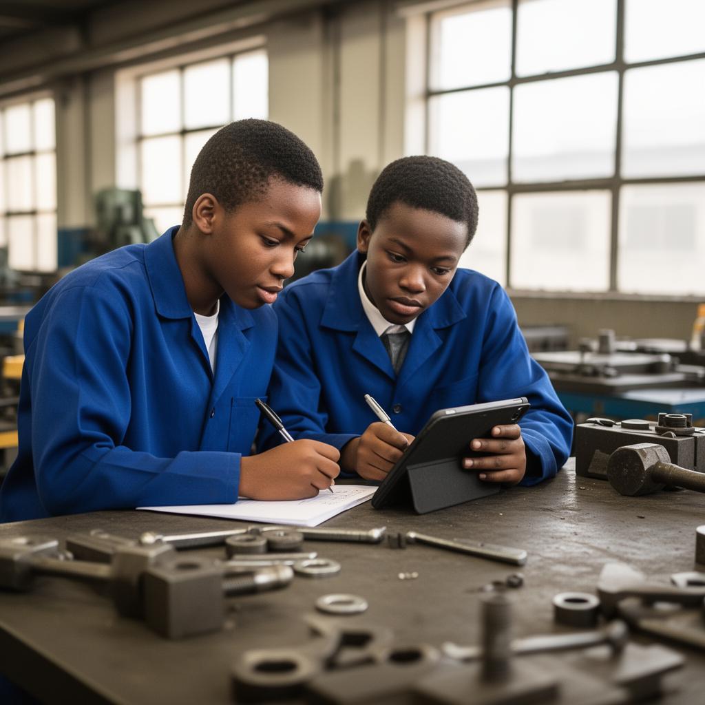 Learners collaborating in a workshop